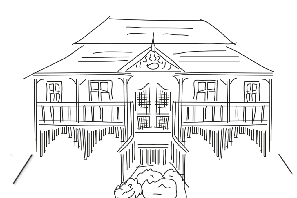 Queensland home line drawing