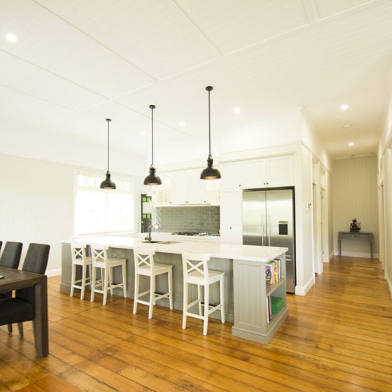 amazing builds kitchen dining with island and white chairs