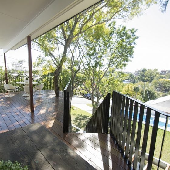 amazing builds new back deck overlooking yard view