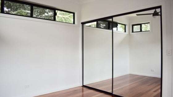 amazing builds granny flat bedroom mirrored wardrobe